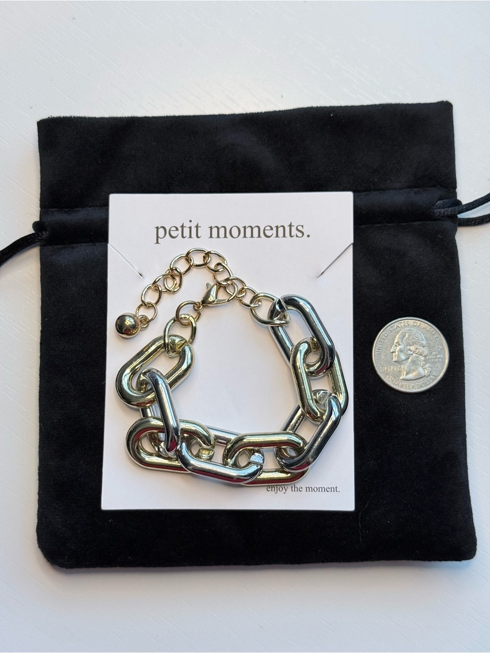 petit moments Silver-Tone Chunky Link Bracelet